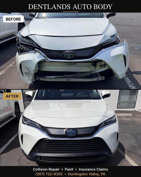 Toyota Venza white, front heavy damage -> repaired